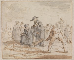 Anneke van den Hoves levende begravelse i Brussel, 1591 av Jan Luyken