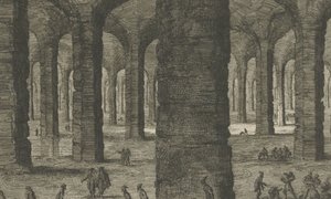 Kalksteinbrudd under Sint-Pietersberg St Pieters Bergh nær Mastricht, som det viser under Aerde (tittel på objekt) av Jan Luyken