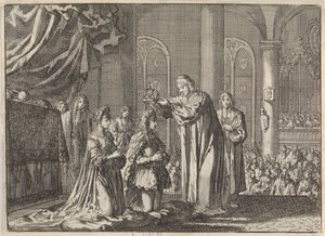 Kroningen av William III og Mary II Stuart av erkebiskopen av Canterbury, 1689 av Jan Luyken