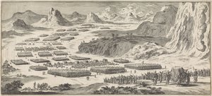 Army Tour av Israels tolv stammer med tabernaklet av Jan Luyken
