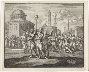 Halshugging av en munk under opptøyer i Konstantinopel av Jan Luyken