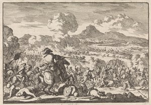 Prins Eugenius seier over tyrkerne på Tisza, 1697 av Jan Luyken