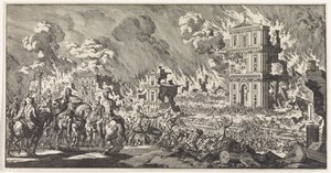 Romerne ødelegger et jødisk tempel i Jerusalem av Jan Luyken