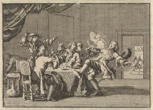Thomas Tullock, tilhenger av kong James II i Skottland, blir drept av uventet avfyring av pistolen hans, 1690 av Jan Luyken