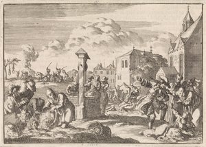 Forfølgelse av protestanter av Marsaut i Niort, 1682 av Jan Luyken