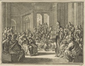 Opplesning av et sendebrev for en stor mengde kristne av Jan Luyken