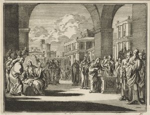 Den fattige enkens gavmildhet av Jan Luyken