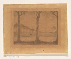 Trær langs kanalen ved Woudsterweg av Jan Mankes (signed by artist)