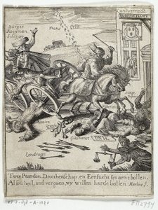 Tegneserie som viser den påståtte fransksinnet i Amsterdam, 1690 av Jan Marlois
