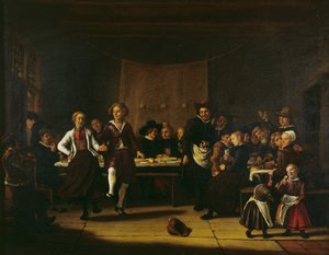 Bondens bryllup (olje på lerret) av Jan Massys or Metsys