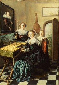 Tre kvinner på en Virginal