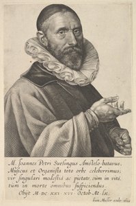 Portrett av Jan Pietersz Sweelinck, organist og musiker i Amsterdam, 1624. av Jan Muller