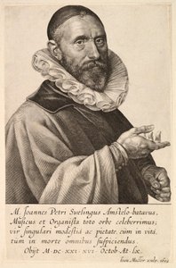Portrett av Jans Pietersz Sweelinck, pub. 1624. av Jan Muller