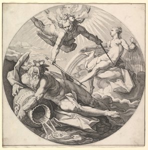 The Second Day Dies II, fra serien The Creation of the World, ca. 1594. av Jan Muller
