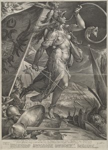 Bellona leder de keiserlige hærene mot tyrkerne av Jan Muller after Bartholomaeus Spranger