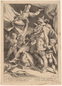 Venus og Merkur av Jan Muller, after Bartholomaeus Spranger