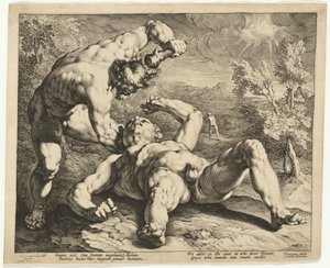 Kain dreper Abel av Jan Muller, after Cornelis Cornelisz van Haarlem