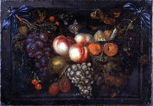 Stilleben av frukt i en steinnisje av Jan Pauwel the elder Gillemans