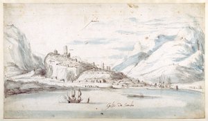 The Gulf of Satalia (penn og blekk med vask på papir)