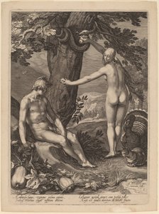 Menneskets fristelse av Jan Pietersz Saenredam after Abraham Bloemaert
