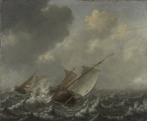 Fartøyer på et hakkete hav, 1620-tallet