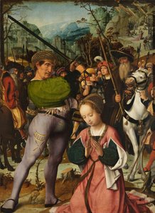 Halshuggingen av Saint Catherine (olje på panel) av Jan Provoost