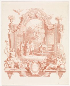 Allegorisk scene i anledning ekteskapet til Arnout van Citters og Sara Jacoba Ockerse Crescite heroum soboles (tittel på objekt) av Jan Punt