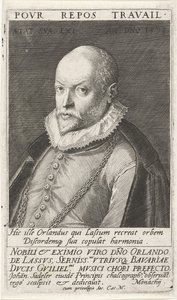 Portrett av komponisten Orlando di Lasso 1532-1594, 1593 av Jan Sadeler