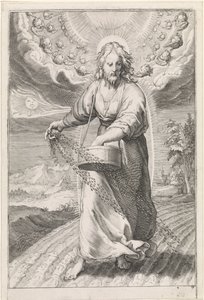 Kristus som en såmann Lignelse om ugresset blant kornet (serietittel) av Jan Saenredam (attributed to)
