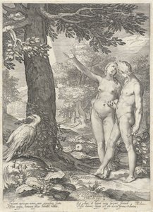 Adam og Eva foran treet til kunnskap om godt og ondt Adam og Eva (serietittel) av Jan Saenredam