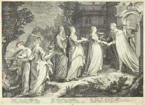 De kloke jomfruene mottas av Herren av Jan Saenredam