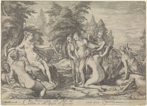 Diana oppdager Callisto .s graviditet av Jan Saenredam