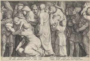 Frise med straffen til Niobe (Plate 7) av Jan Saenredam