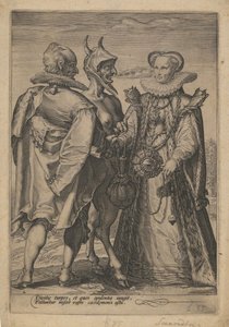 Ekteskap for rikdom utført av djevelen, ca. 1600 av Jan Saenredam