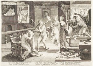 Tallerken tre, fra Five Wise and Five Foolish Virgins av Jan Saenredam