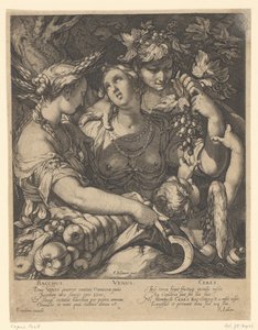 Venus, Bacchus en Ceres Uten Ceres og Bacchus Triget Venus (tittel på objekt) av Jan Saenredam