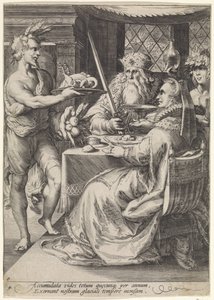 Vinter Selskap ved et dekket bord Four Seasons (serietittel) av Jan Saenredam