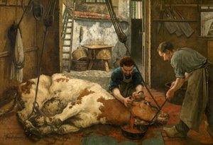 Slakting (olje på lerret) av Jan Stobbaerts