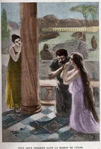 Both prayed in the house of Cesar (chapter VIII) illustration by JAN STYKA (1858-1925) for Henryk Sienkiewicz