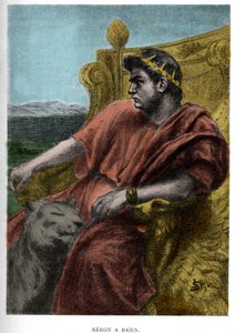 Neron a Baises (Nerone) illustrasjon av JAN STYKA (1858-1925) for romanen "Quo Vadis" av Henryk Sienkiewicz.