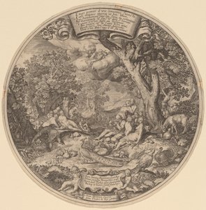 Gullalderen av Jan Theodor de Bry after Abraham Bloemaert after Nicolaes