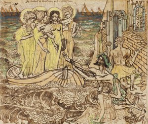 The Arrival of the Muses of Art at Architecture, 1890 av Jan Toorop