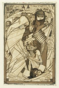 Relieff under flommen i 1926, symbolsk presentert av Jan Toorop