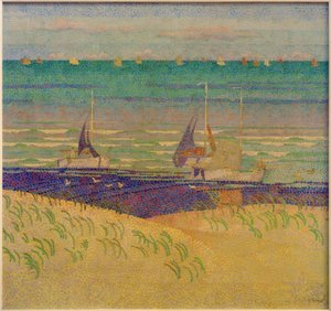 Sanddynelandskap med seilbåter av Jan Toorop