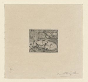 Hjort nær et tre foran en dam Hjort nær et tre (original tittel) av Jan Toorop