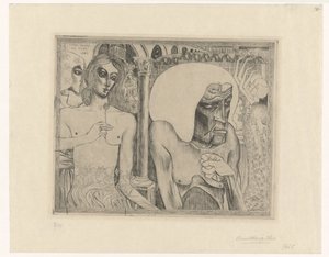 Gammel kvinne omgitt av unge kvinner Ungdom og alder på kvinnen (original tittel) av Jan Toorop