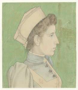 Portrett av sykepleier Nelly Portrett av Nelly Goudkade av Jan Toorop