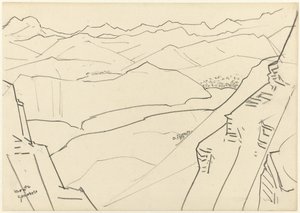 Skisse av et fjellandskap Monte Generoso av Jan Toorop