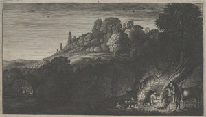 Flukten til Egypt (gravering) av Jan Van de II Velde
