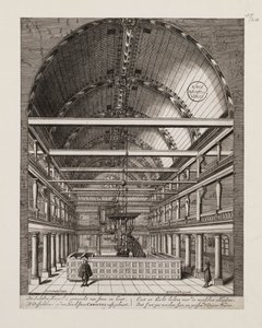 Interiør i den portugisiske synagogen i Amsterdam av Jan Veenhuysen